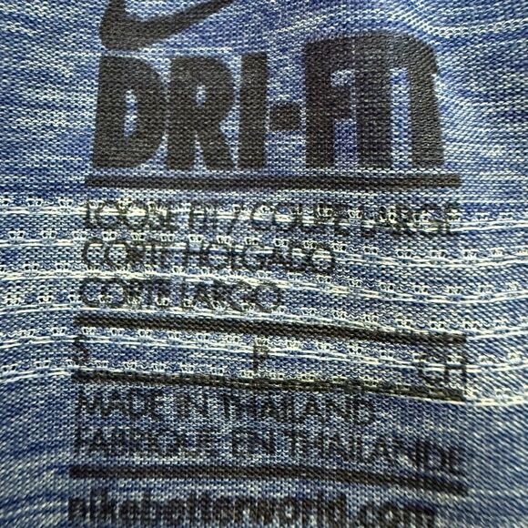 Nike Elastika Elevate Training Loose Fit Size Small Blue Striped Racerback Tank - Picture 3 of 5